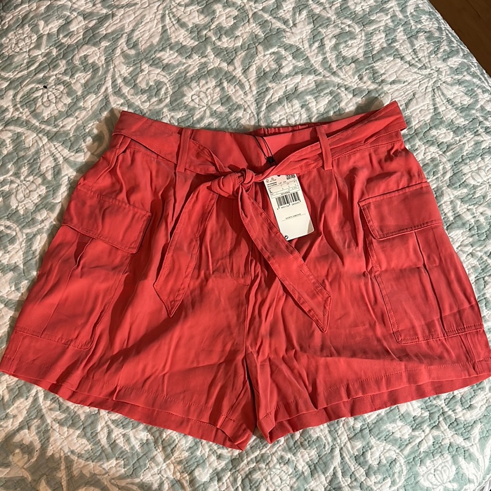Mango Cargo Shorts with Tie Waist